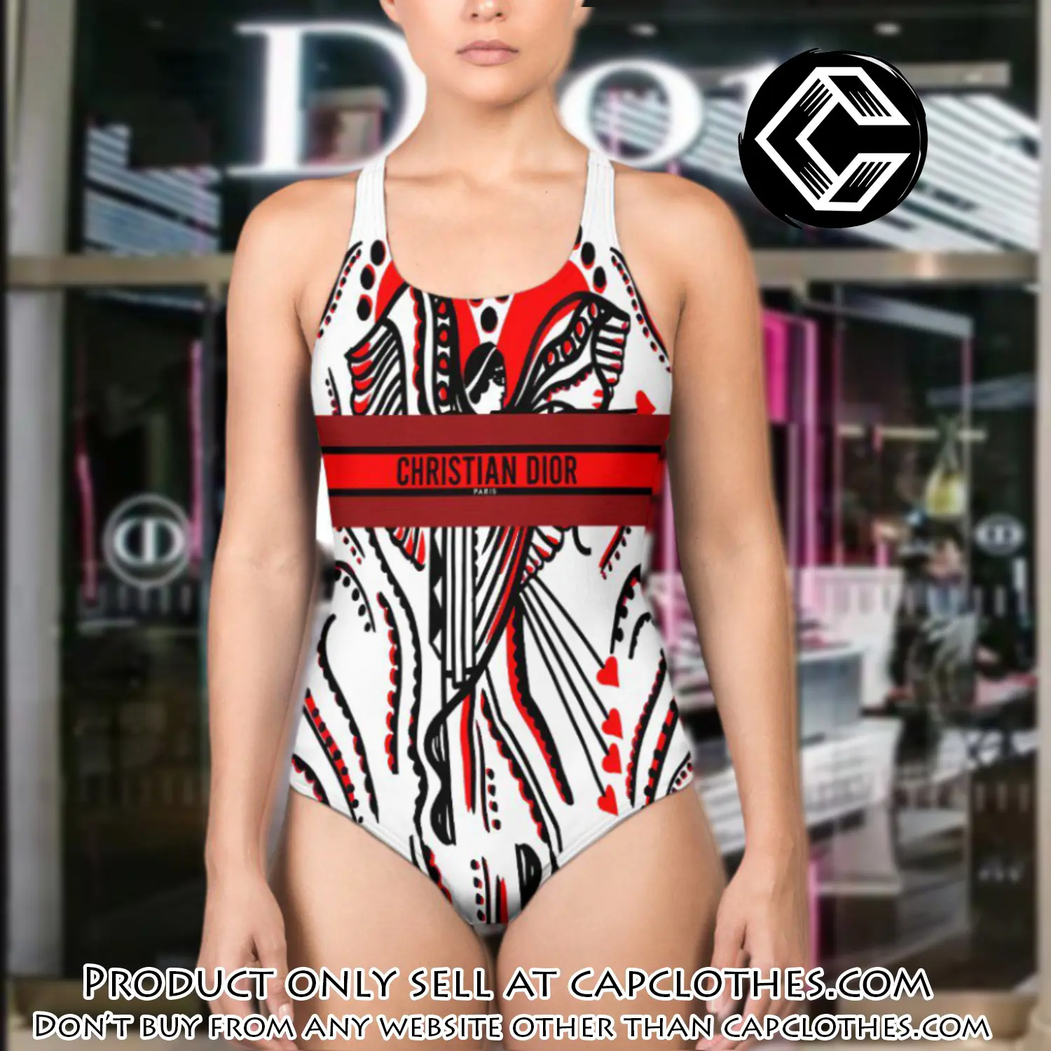 Christian dior swimwear beachwear one piece swimsuit osw1043 cc1704606